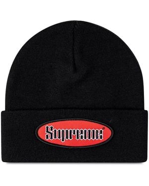 Supreme Oval Patch Beanie - Black