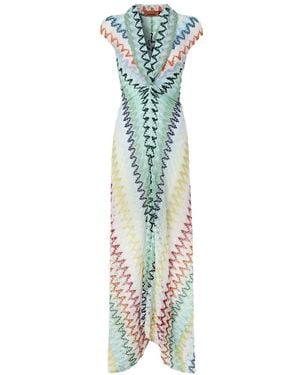 Missoni Geometric-Patterned Maxi Dress - Blue