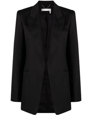 Chloé Silk-Blend Wool Single-Breasted Blazer - Black
