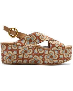 Maliparmi Floral Sandals - Brown