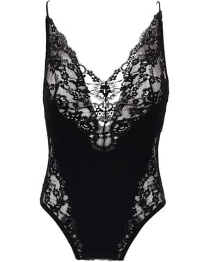 Saint Laurent Lace-Trimmed Bodysuit - Black