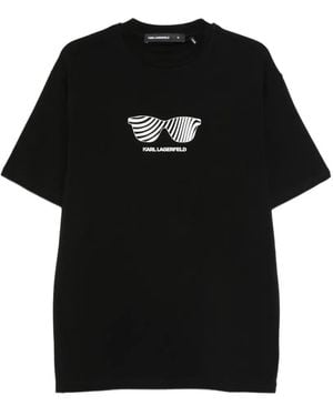 KARL LAGERFELD Print-Detail T-Shirt - Black