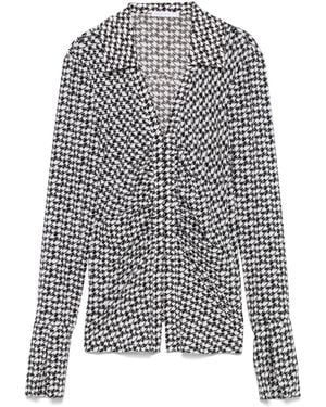 Patrizia Pepe Houndstooth Blouse - Black
