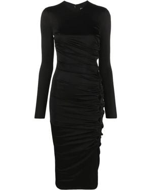 Versace Vestido Midi Con Abertura De X Dua Lipa - Negro