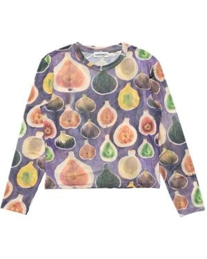 Carne Bollente The Fig Dig Printed Long-Sleeve T-Shirt - White