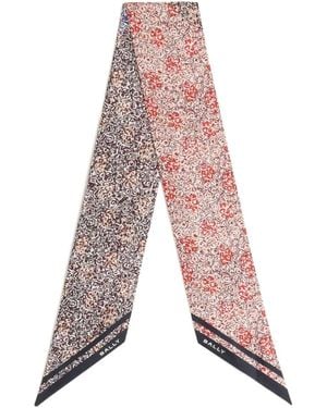 Bally Sjaal Met Bloemenprint - Wit