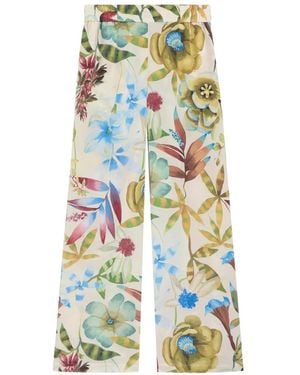 Momoní Floral Trousers - White