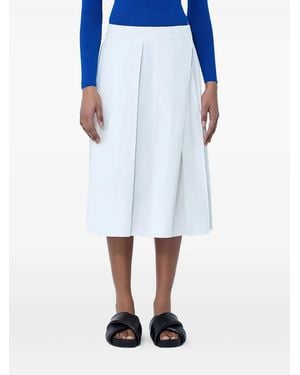 Jil Sander Jupe Mi-Longue Plissée À Coupe Trapèze - Blue