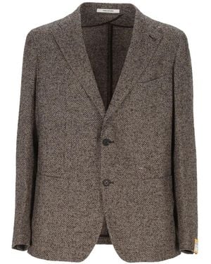 Tagliatore Tweed Single-Breasted Blazer - Brown