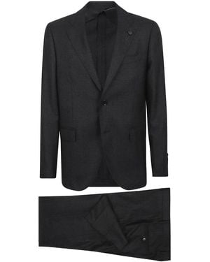 Lardini Flower-Pin Suit - Black