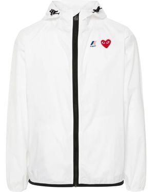COMME DES GARÇONS PLAY Chaqueta liviana con parche Heart de x K-Way - Blanco