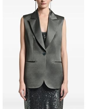 Peserico Shawl Collar Pocket Waistcoat - Gray