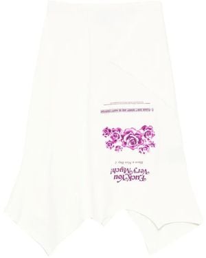 Vetements Printed Midi Skirt - White
