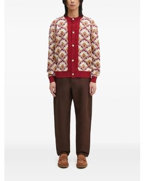 Drole de Monsieur Tapisserie Cardigan - Red