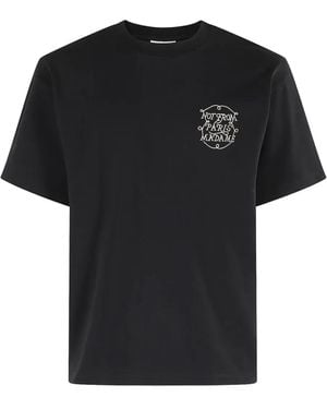Tシャツ・カットソー DROLE DE MONSIEUR FW25 COTTON T-SHIRT (TS259 CO134BLACK) Drole de Monsieur T-shirts for Men | Online Sale up to 53