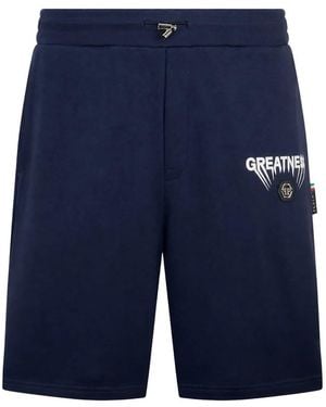 Philipp Plein Fleece Shorts Greatness - Blue