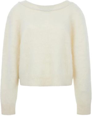 BERNADETTE Jersey Solene Con Detalle De Perlas - Blanco