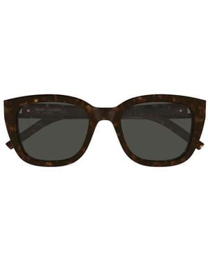 Saint Laurent Sl M176 Tortoiseshell-Effect Square-Frame Sunglasses - Black
