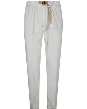 White Sand Belted Corduroy Pants - Gray