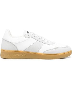 A.P.C. Logo-Print Lace-Up Sneakers - White