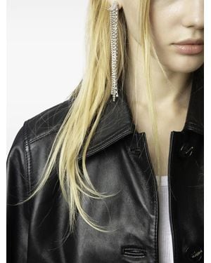 Zadig & Voltaire Liston Cropped Leather Jacket - Black