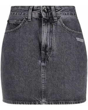 Off-White c/o Virgil Abloh Logo-print Denim Skirt - Grey