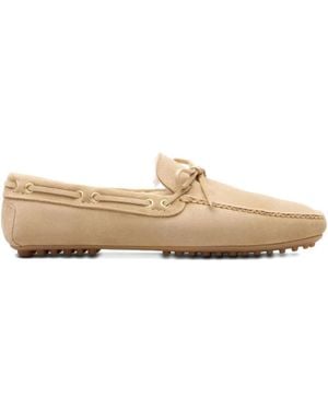 Car Shoe リボンディテール スエードローファー - ナチュラル
