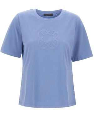 Elena Miro Embossed Logo T-Shirt - Blue