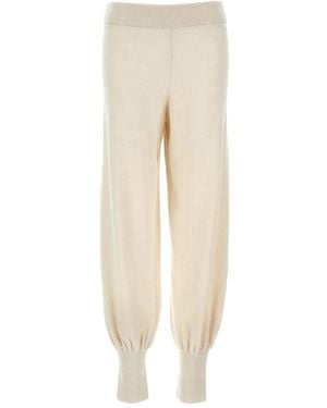 Max Mara Heberis Ribbed-Waistband Cuffed Trousers - Natural