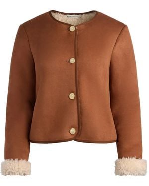 Alice + Olivia Veste Alma En Daim - Marron