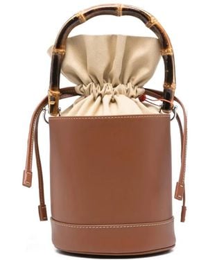 Simon Miller Tiki Top-Handle Leather Tote Bag - Brown