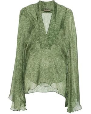 Elie Saab シルクブラウス - グリーン