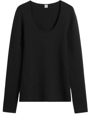 TOTEME Compact Knit Top - Black