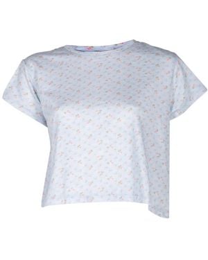 LoveShackFancy Camiseta Rubin Con Estampado Floral - Azul