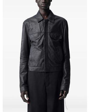 Ann Demeulemeester Eester Crackle Leather Jacket - Black