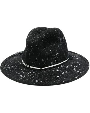 Yesey Splatter-Print Fedora Hat - Black