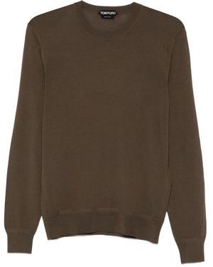 Tom Ford Wool Crew-Neck Top - Brown