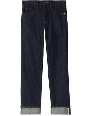 Burberry Turn-Up Straight-Leg Jeans - Blue