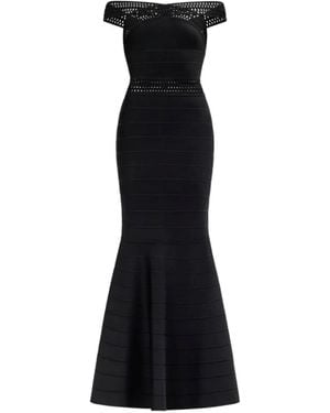 Hervé Léger Vestido de fiesta Octavia con aberturas - Negro