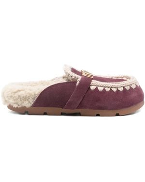Mou Mules Winter Bio En Peau Lainée - Purple