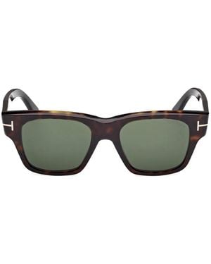 Tom Ford Tortoiseshell Square-Frame Sunglasses - Grey
