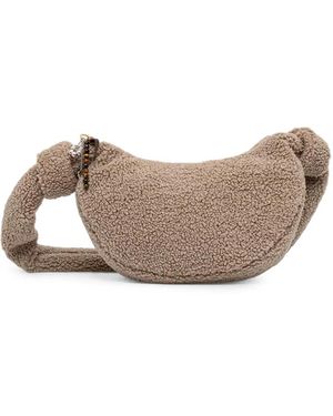 Mos Mosh Mmcia Fleece-Texture Shoulder Bag - Natural
