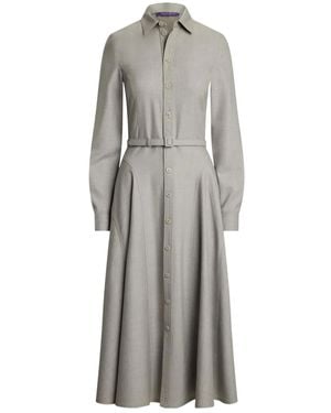 Ralph Lauren ベルテッド シャツドレス - グレー