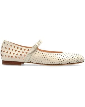 Agl Attilio Giusti Leombruni Perforated-Design Ballet Flats - Natural