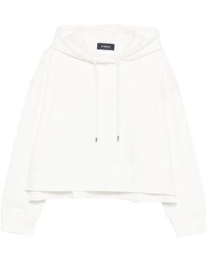 Sportmax Drawstring Hooded Jumper With Side Slits - White