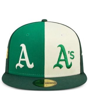 KTZ Oakland Athletics Logo Pinwheel 59Fifty Fitted Cap - Green
