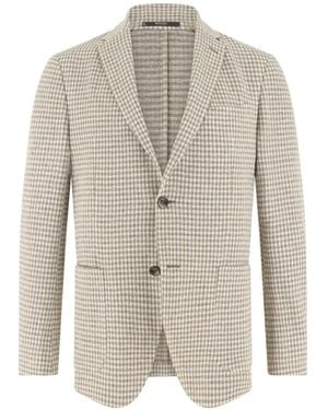 BOGGI Micro-Patterned Single-Breasted Blazer - White