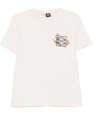 Loewe X Paula's Ibiza Anagram Floral-Embroidered T-Shirt - White