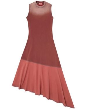 DIESEL Vestido Sin Mangas Asimétrico - Rojo
