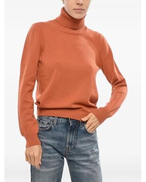 Malo Turtleneck Knitted Sweater - Orange